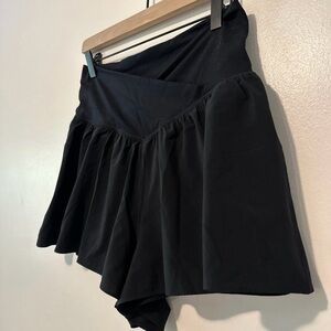Aerie Black Flowy Skort